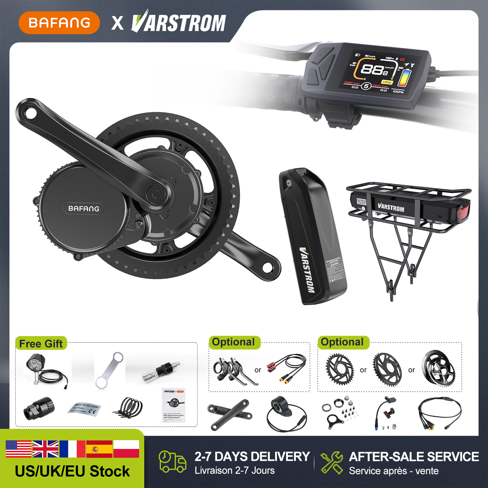 Bafang Bbshd 1000W Conversion Kit - [US Direct] Novo Kit de Conversão