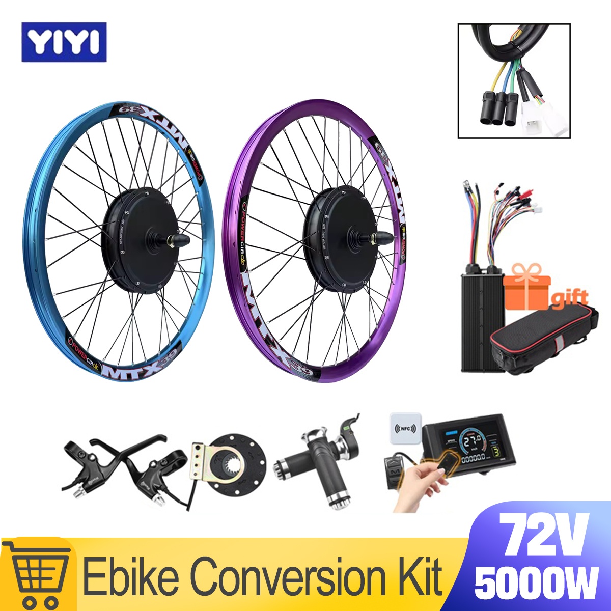 72V 5000W Hub Motor Kit - Novo Kit de Conversão para E-Bike
