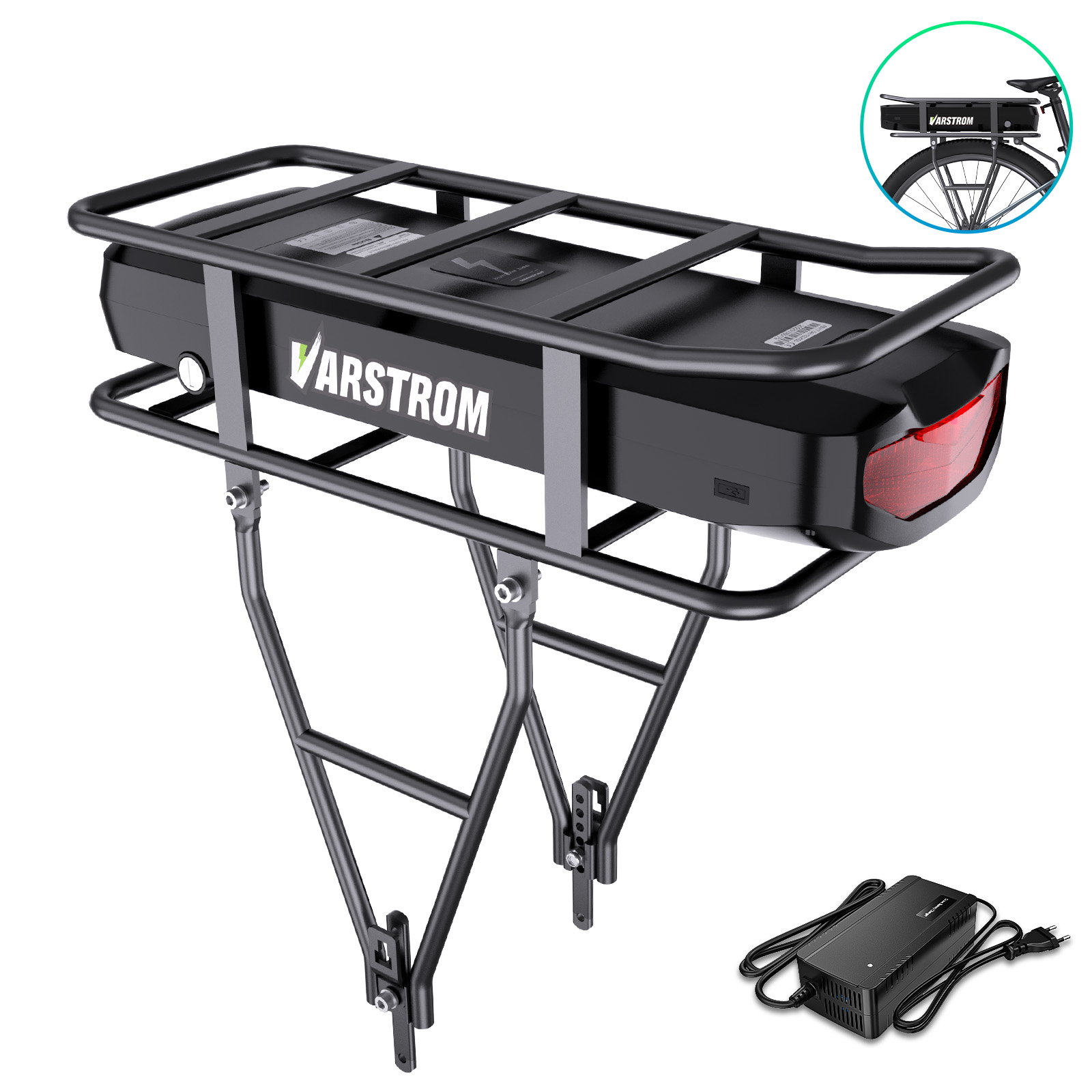 Ebike Battery 48V 20Ah Hailong - Rack de bicicleta elétrica bateria 52v