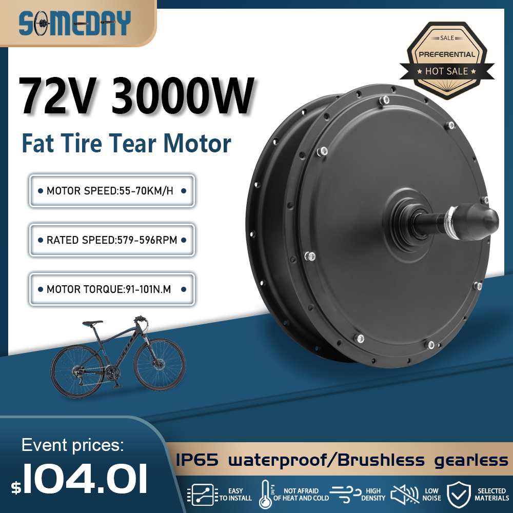 Ebike Conversion Kit 72V 3000W - Motor de Cubo Traseiro Sem Escovas