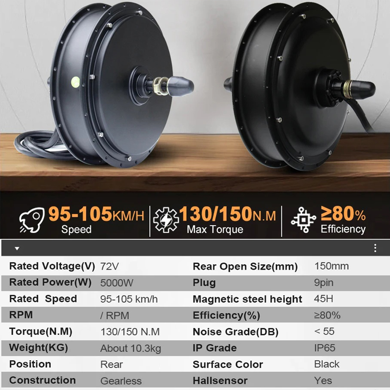 Novo Kit de Conversão para E-B - 72V 5000W Hub Motor Kit avaliação e preço