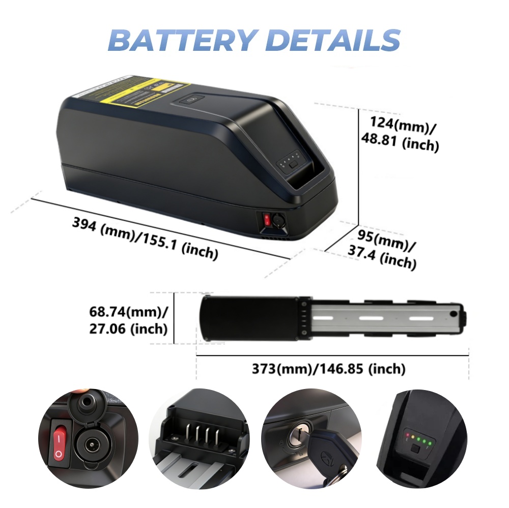 Bateria de Lítio 36V 48V para  - Ebike Battery 48V 20Ah Hailong avaliação e preço