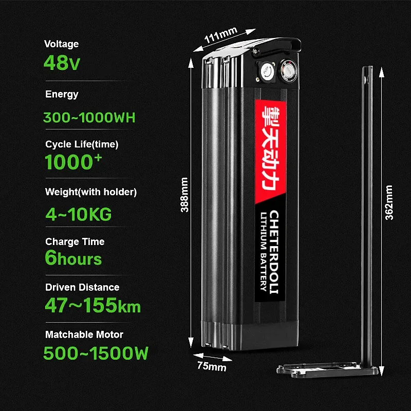 Bateria de lítio recarregável  - Ebike Battery 48V 20Ah Hailong avaliação e preço