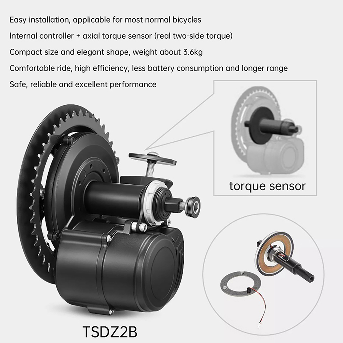 Nova versão tongsheng 48v 500w - Tongsheng Tsdz2B Mid Drive Motor avaliação e preço
